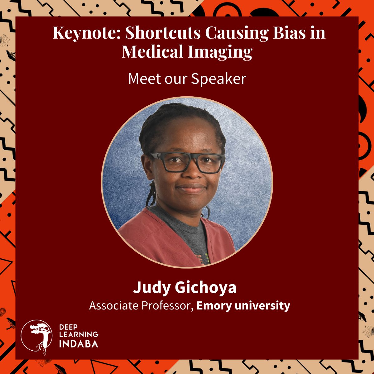Prof Judy Wawira Gichoya at the Deep Learning Indaba 2024